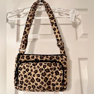 Leopard Print Quilted Shoulder Bag